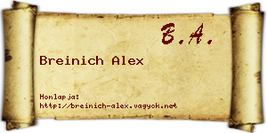 Breinich Alex névjegykártya