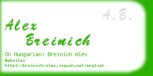 alex breinich business card